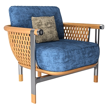Fashionable and Functional Basket Armchair 3D model image 1 