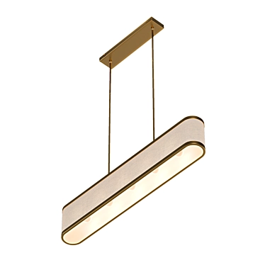 Sleek Brass and Linen Pendant 3D model image 1 