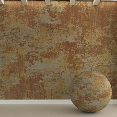 Decorative Old Plaster Wall 3D model image 1 