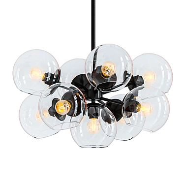 Sleek Glass Chandelier 9 3D model image 1 