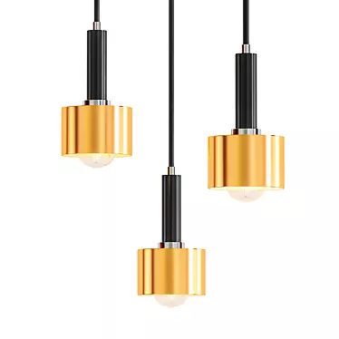 Nordic Copper Pendant Lamp 3D model image 1 