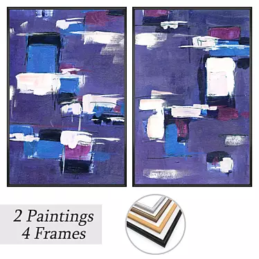 Elegant Frame Set with Stunning Artwork 3D model image 1 