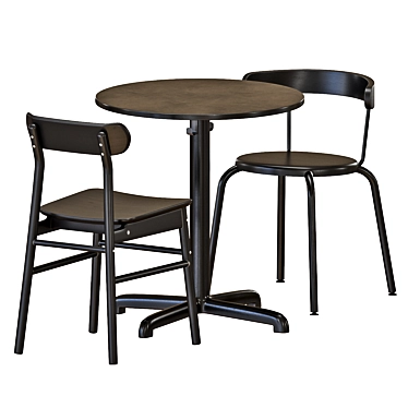 Modular STENSELE Table & Chairs Set 3D model image 1 