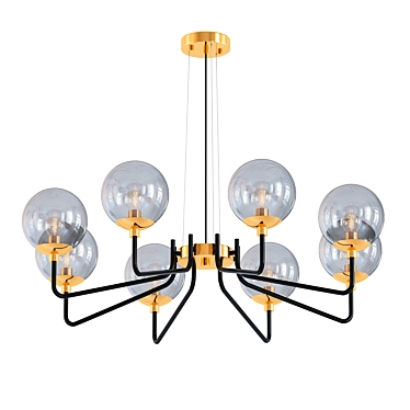 Benigno Golden Metal and Glass Chandelier 3D model image 1 