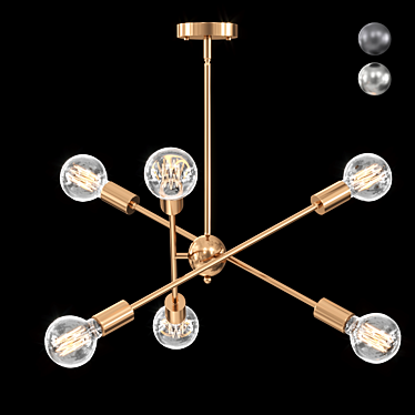 Sleek Sputnik Chandelier - Modern Illumination 3D model image 1 
