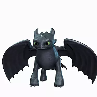 Night Fury: Low Poly Dragon 3D model image 1 