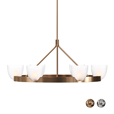 Elegant Carola Large Ring Chandelier 3D model image 1 