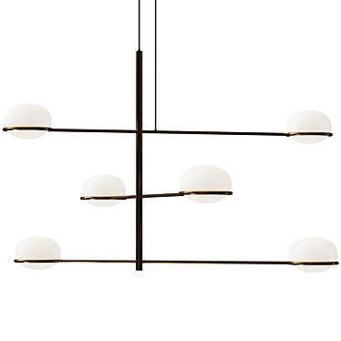 Elegant Coco Chandelier: LEDS C4 Pendant Lamp 3D model image 1 