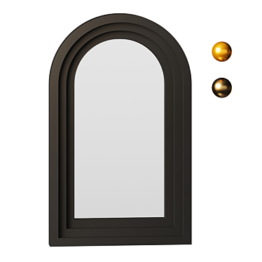 Steel Satin Arch Mirror - 1321x813x102mm 3D model image 1 