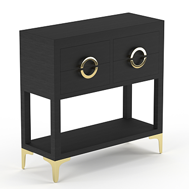 Black Console Chest of Drawers 3D model image 1 