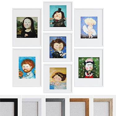 Celebrity Caricature Picture Frame Set 3D model image 1 