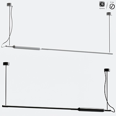 Sleek Slim Lamp: Perfect Lighting Solution 3D model image 1 