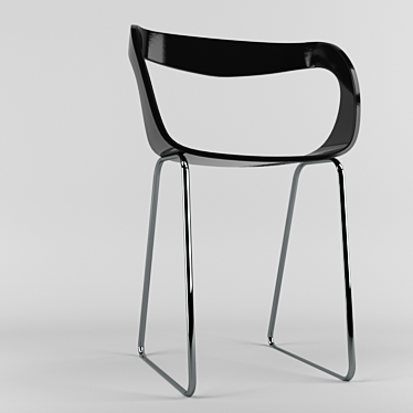 Metal and Leather Chair 3D model image 1 