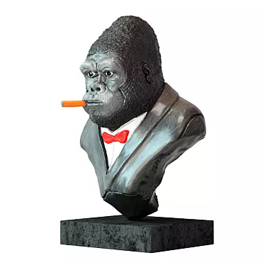 Smoking Gorilla Decorative Ornament 3D model image 1 