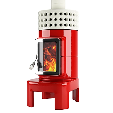 RoundStack Long Wood Burning Stove 3D model image 1 