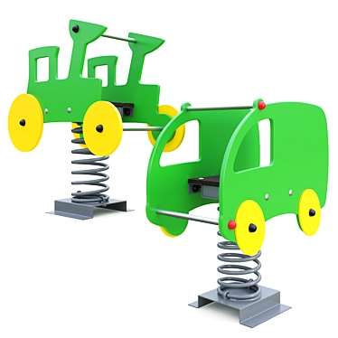 Spring Rockers for Children: "Typewriter" & "Tractor 3D model image 1 