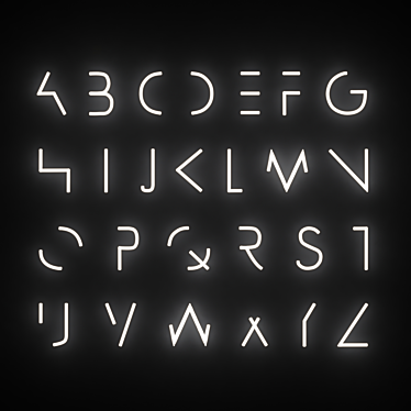 Luminous Neon Letters - Personalize Your Space 3D model image 1 