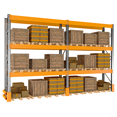 Heavy-Duty Pallet Storage Rack 3D model image 1 