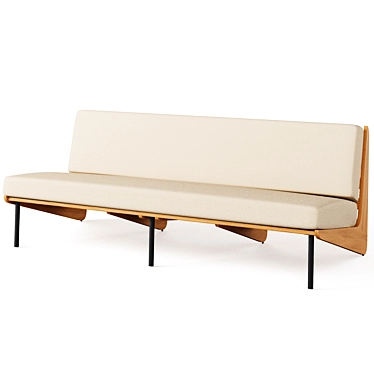 Kinney Teak Outdoor Sofa: Stylish & Comfortable 3D model image 1 