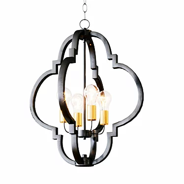 Ayoura Wood Grain Pendant Chandelier 3D model image 1 