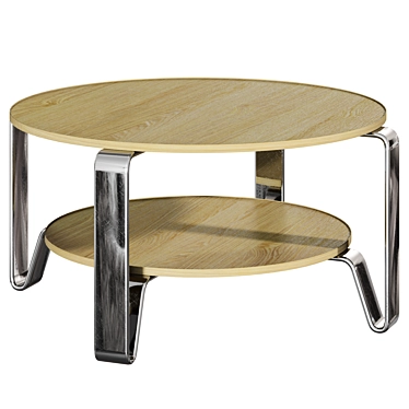 Elegant Oak Veneer Coffee Table 3D model image 1 