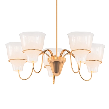 Vintage Hans Bergström Chandelier 3D model image 1 