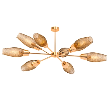 Golden Elegance Ceiling Chandelier 3D model image 1 