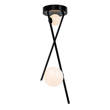 Sleek Matte Black LED Pendant 3D model image 1 