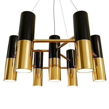 Modern Metal Chandelier: Ike 7-Light 3D model image 1 