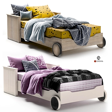 Kid's Car Bed Set 3D model image 1 