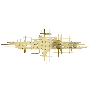 Golden Elegance Wall Decor 3D model image 1 