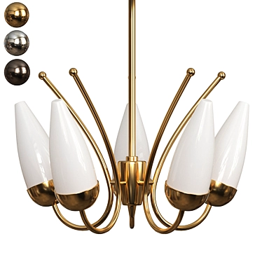 Stylish 5-Light Chandelier 3D model image 1 