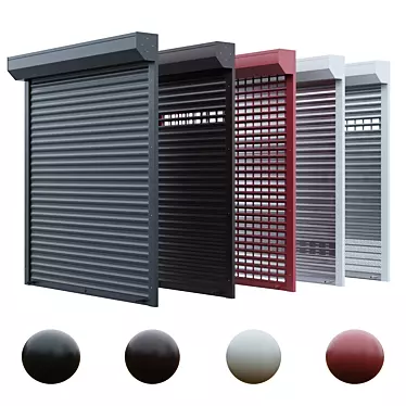 Premium Garage Roller Shutter: Versatile Design, 4 Colors 3D model image 1 