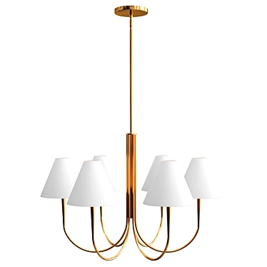 Elegant Swoop Arm Chandelier 3D model image 1 