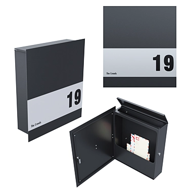 Compact Metal Mailbox - 450x120x500mm 3D model image 1 