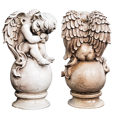 Heavenly Guardian: Divine Angel Sculpture 3D model image 1 