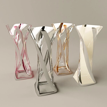 Colorful Glass Vases- Set of 4 3D model image 1 