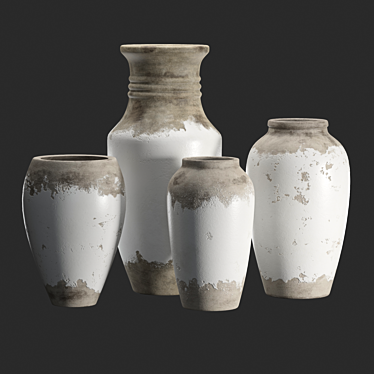 Rustic Siena Ceramic Floor Vases 3D model image 1 