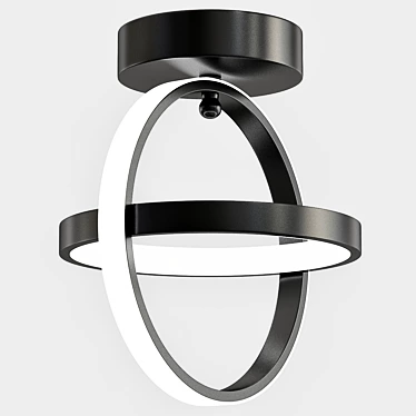 Modern LED Metal Ring Ceiling Light 3D model image 1 