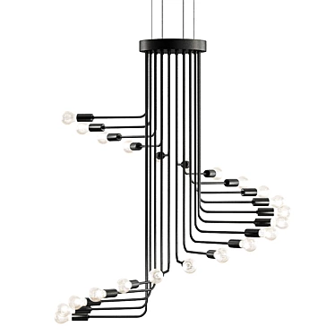 Elegant Spiral Chandelier 3D model image 1 