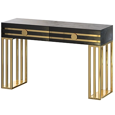 Modern Wood & Metal Console Table 3D model image 1 