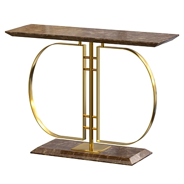 Modern Console Table with Storage Wood Top & Metal Frame