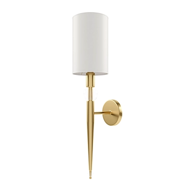 Elegant Small Nickel Brass Wall Sconce 3D model image 1 