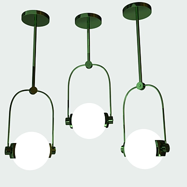 Elegant Dark Green Ceiling Lamp 3D model image 1 