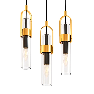 Elegant Tube Pendant Light 3D model image 1 