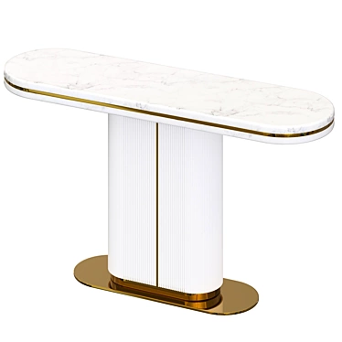 Sleek White Marble Console 3D model image 1 