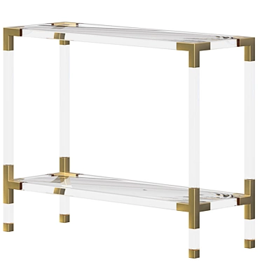 Sleek Tempered Glass Console Table 3D model image 1 