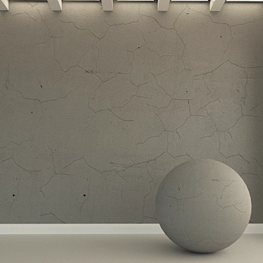 Vintage Concrete Wall with Old Plaster 3D model image 1 