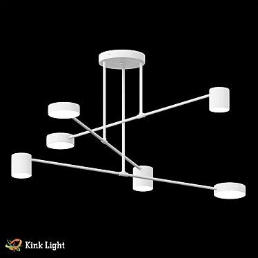 White Loft Chandelier | LED Lights 3D model image 1 