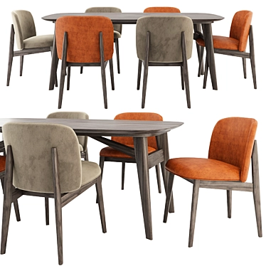 Elegant Abrey Chair & Table 3D model image 1 